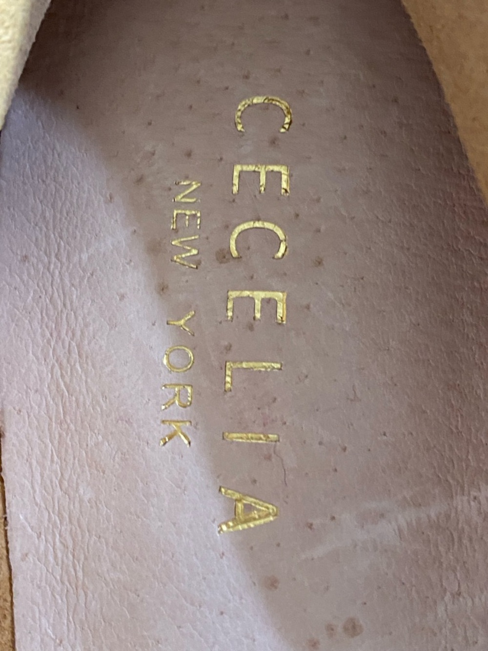 CECILIA NEW YORK Gold-Studded Tan Suede MOJITO Flats - Picture 5 of 8